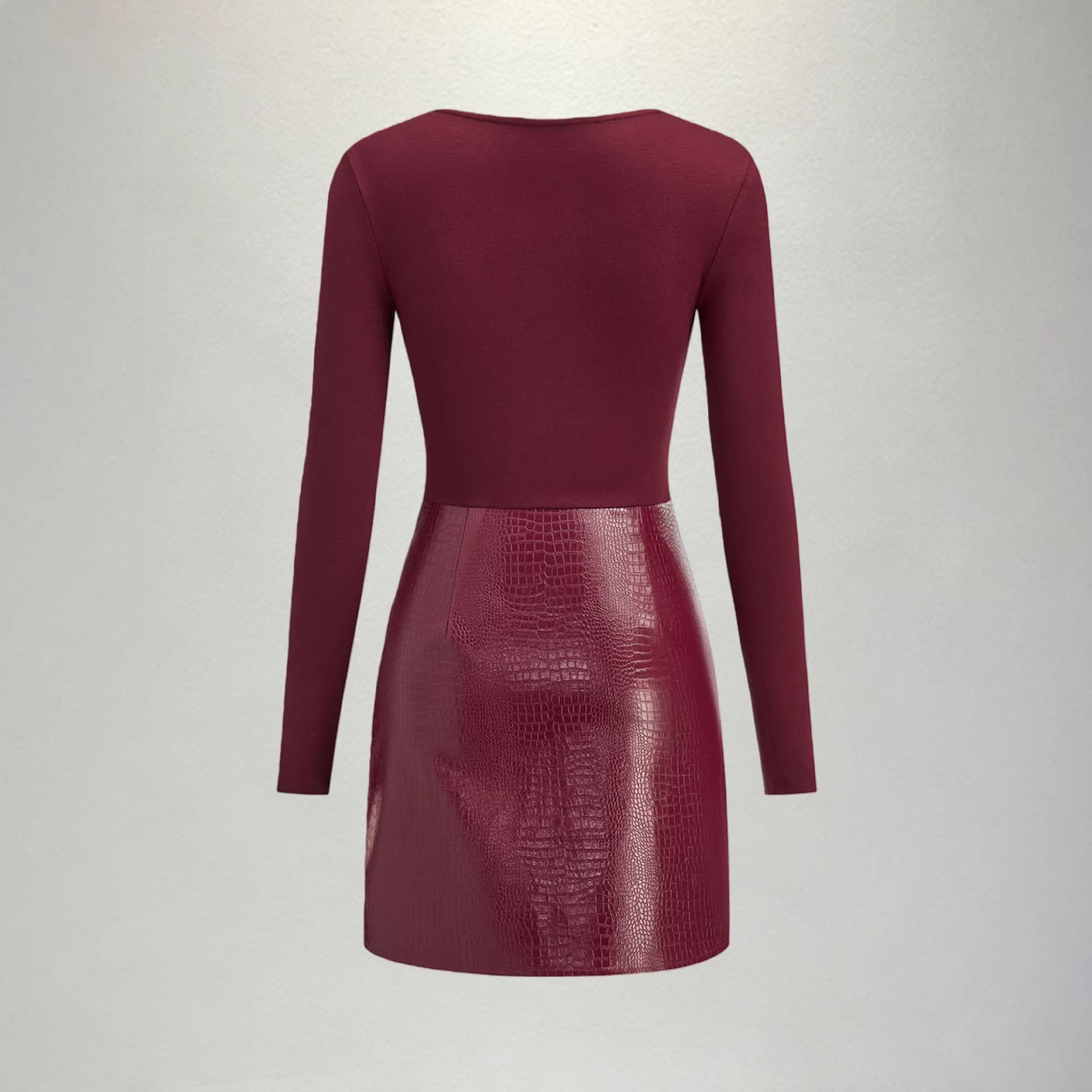 Elegantes Patchwork-Midikleid