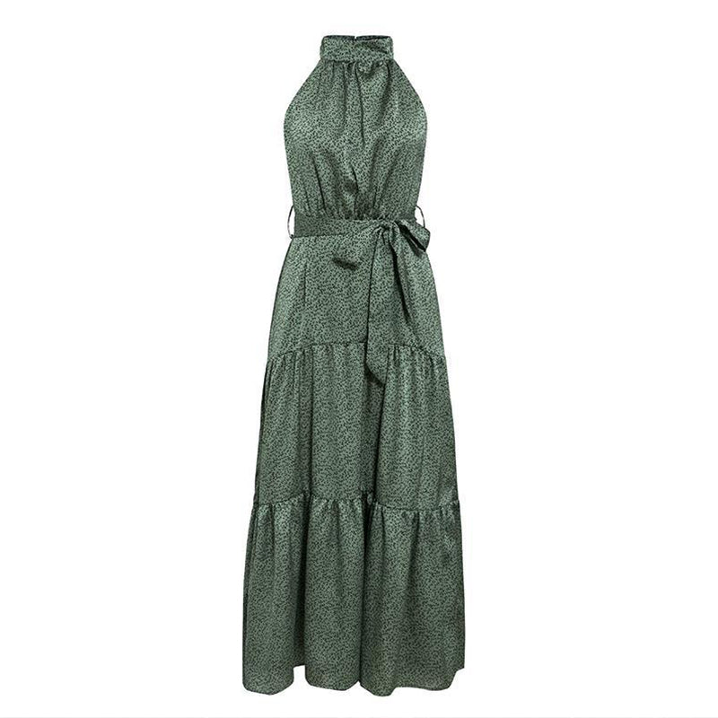 Bedrucktes Kleid Rückansicht Midi - Solea Schweiz