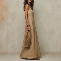 Maxi Trägerkleid Frontansicht elegant – Sévea Damen