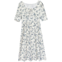 Florales Square-Neck Midi-Kleid Rückansicht – Sévea