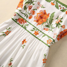 Premium Blumen-Kleid Baumwolle Detail Muster – Sévea