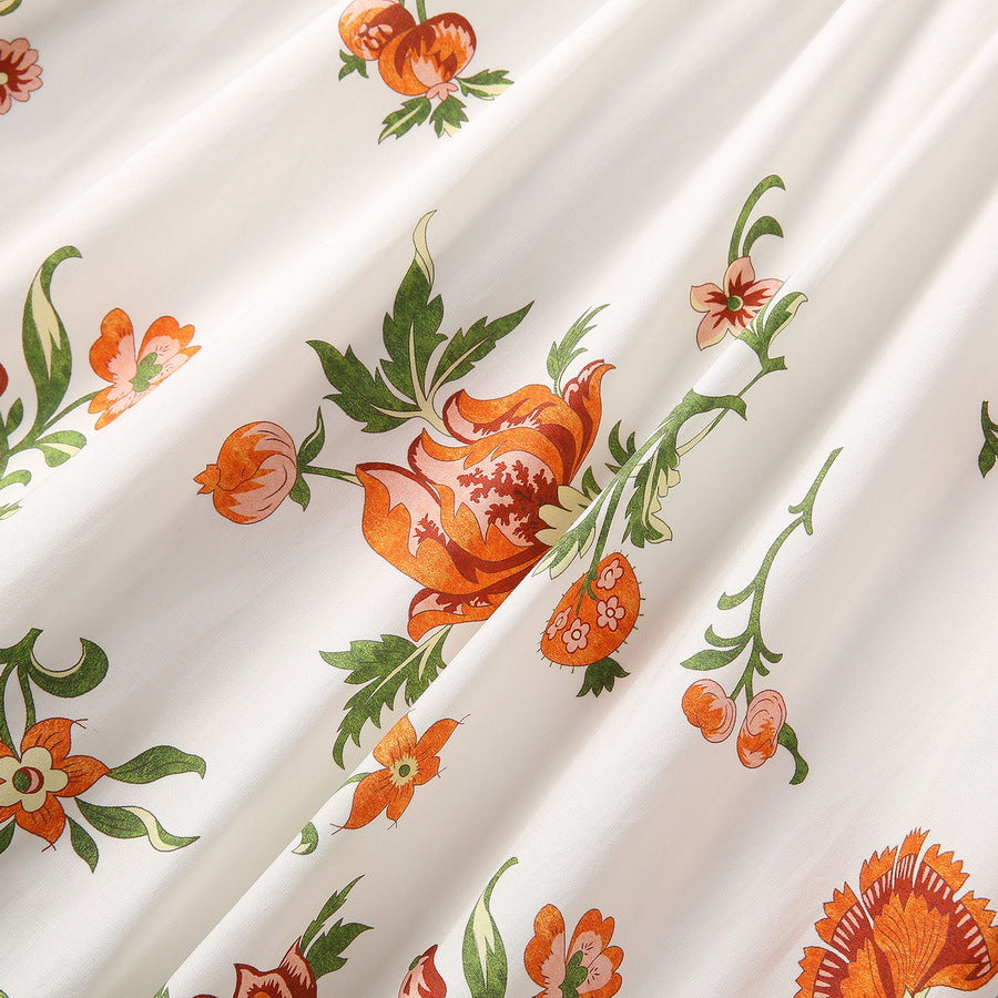 Premium Midi-Kleid Blumen Rückansicht – Sévea Schweiz