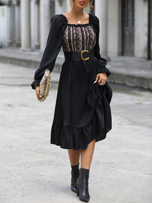 Tailliertes Midi-Kleid Rückansicht Damen – Sévea Schweiz