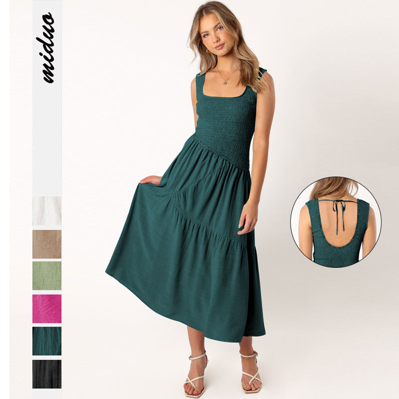 Besticktes Smockkleid Rueckansicht - Solea Sommerkleider