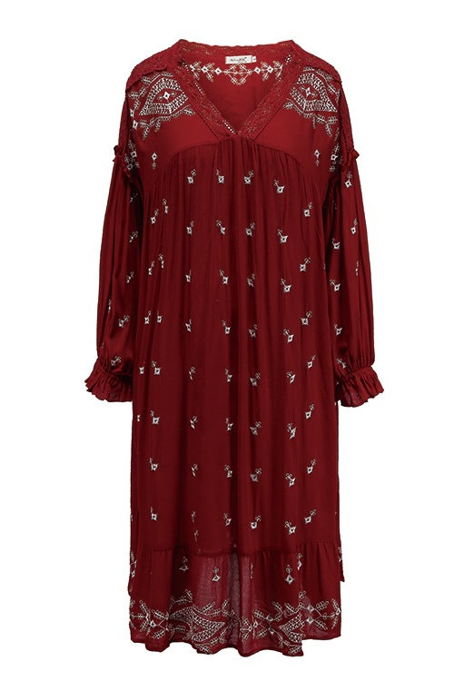 Print Midi-Kleid Seitenansicht Damen - Solea